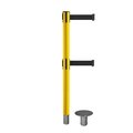 Montour Line Stanchion Dual Belt Barr. Removable Base Yellow Post 7.5ftBlack Belt MSX630DR-YW-BK-75